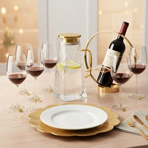 Marques verre charme dorés - lot de 6