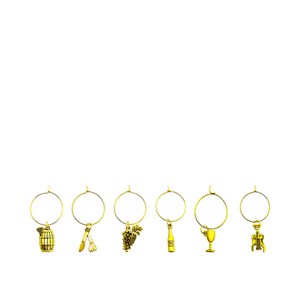 Marques verre charme dorés - lot de 6
