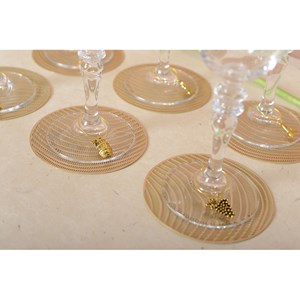Marques verre charme dorés - lot de 6