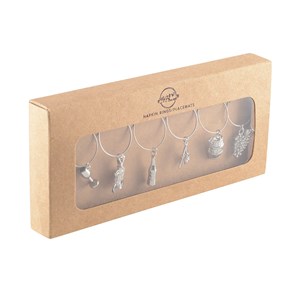 Marques verre charme argent - lot de 6