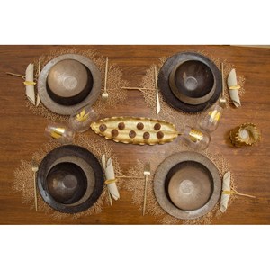 Dessous d'assiette feuille dorée - lot de 6