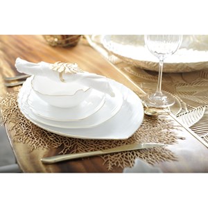 Dessous d'assiette feuille dorée - lot de 6