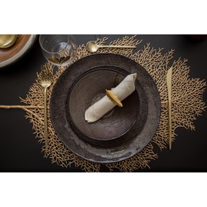 Dessous d'assiette feuille dorée - lot de 6