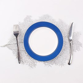 Dessous d'assiette feuille argentée