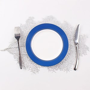 Dessous d'assiette feuille argentée - lot de 6