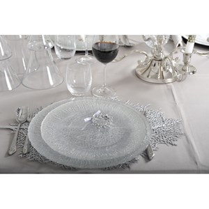 Dessous d'assiette feuille argentée
