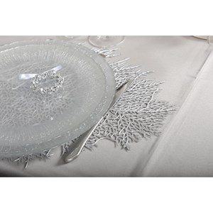 Dessous d'assiette feuille argentée