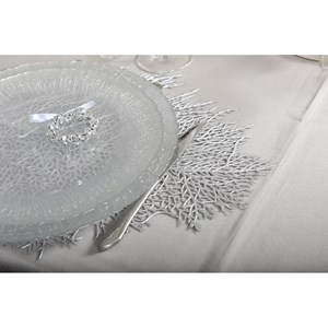 Dessous d'assiette feuille argentée - lot de 6
