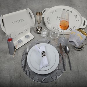 Dessous d'assiette géométrique argent