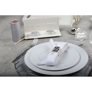 Dessous d'assiette géométrique argent - lot de 6