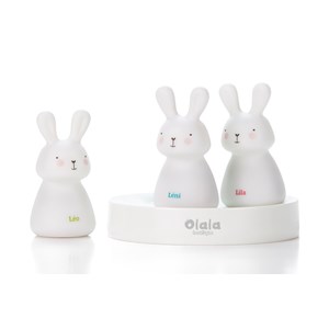 Veilleuse trio de lapins - base blanche