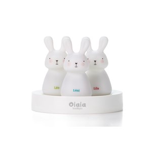 Veilleuse trio de lapins - base blanche