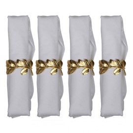 Lot de 4 ronds de serviettes feuilles