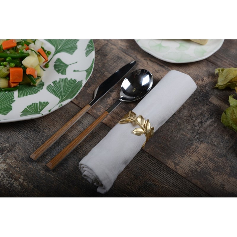 Lot de 4 ronds de serviettes feuilles