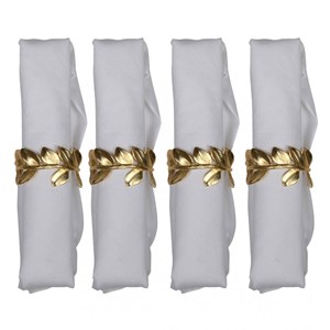 Lot de 4 ronds de serviettes feuilles