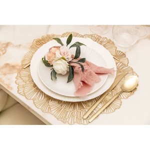 Dessous d'assiette pétale dorée - lot de 6