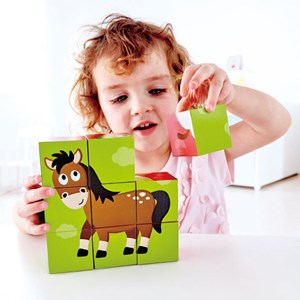 Cubes-puzzle animaux ferme hape