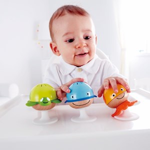 Set 3 hochets ventouse animaux hape