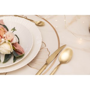 Dessous d'assiette ginkgo blanc et doré