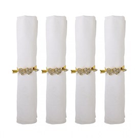 Lot de 4 ronds de serviettes cœurs