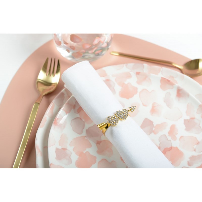 Lot de 4 ronds de serviettes cœurs