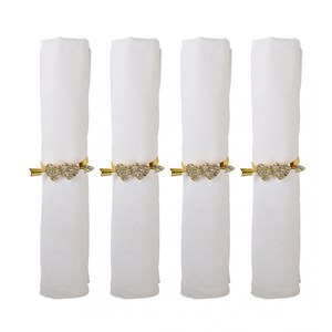 Lot de 4 ronds de serviettes cœurs