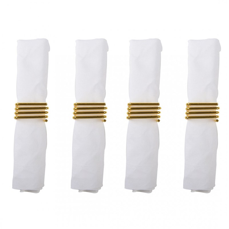 Lot de 4 ronds de serviettes carrés