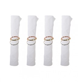 Lot de 4 ronds de serviettes 3 bandes