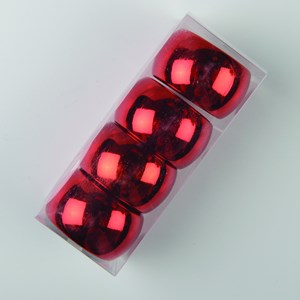 Lot de 4 ronds de serviettes uni rouge