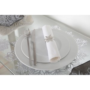 Dessous d'assiette flocon argent - lot de 6