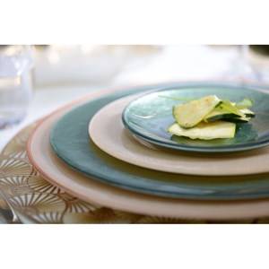 Dessous d'assiette rond ginkgo doré