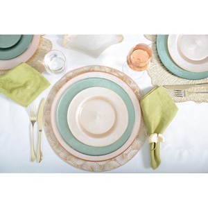 Dessous d'assiette rond ginkgo doré - lot de 6