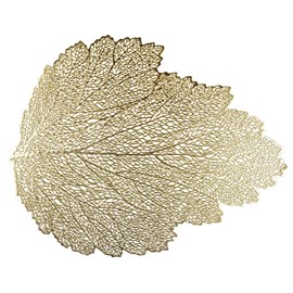 Dessous d'assiette feuille chêne doré