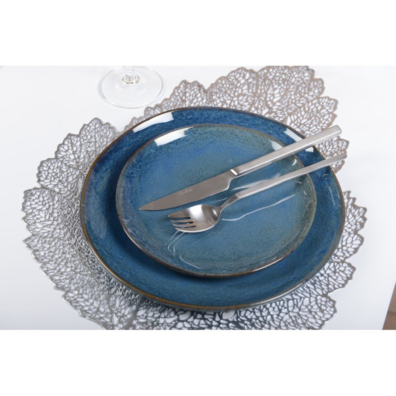 Dessous d'assiette feuille chêne argent - lot de 6