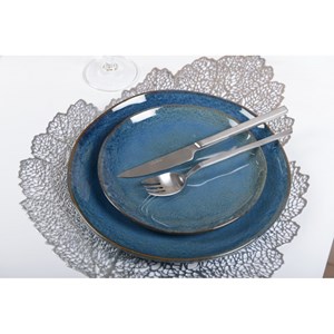 Dessous d'assiette feuille chêne argent