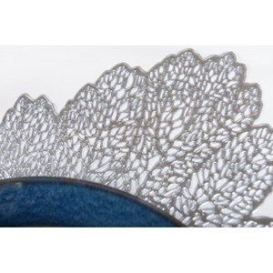 Dessous d'assiette feuille chêne argent