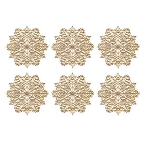Dessous de verre flocon doré  - lot de 6