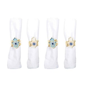 Lot de 4 ronds de serviettes mains fatma