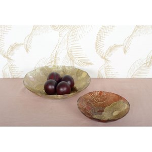 Coupe lotus rouge et dorée 22cm