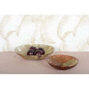 Coupe lotus rouge et dorée 22cm