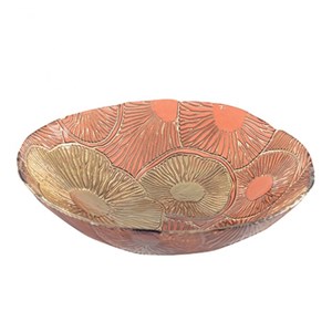 Coupe lotus rouge et dorée 40cm