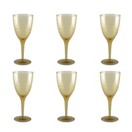 Verres à vin jaune acrylique - lot de 6