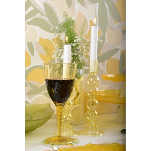 Verres à vin jaune acrylique - lot de 6
