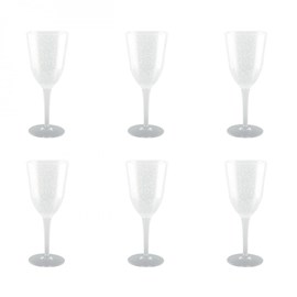 Verres à vin acrylique bulle -  lot de 6