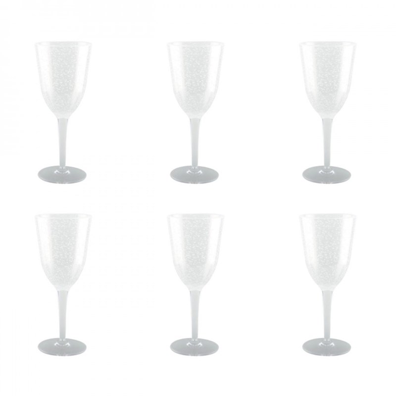 Verres à vin acrylique bulle - lot de 6