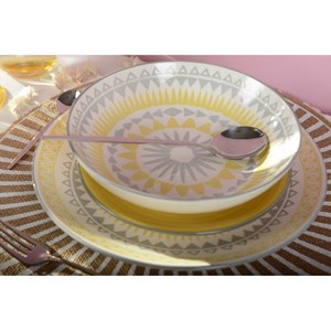 Assiette creuse jaune - coachella - lot de 6