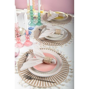 Dessous d'assiette aztèque blanc - lot de 6