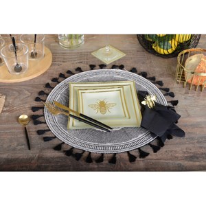 Dessous d'assiette aztèque noir - lot de 6