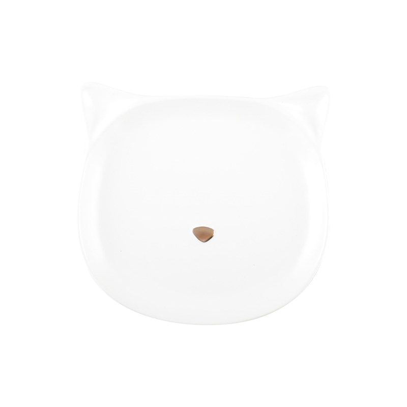 Assiette plate chat nez doré