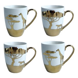 Mugs dorés savane - lot de 4